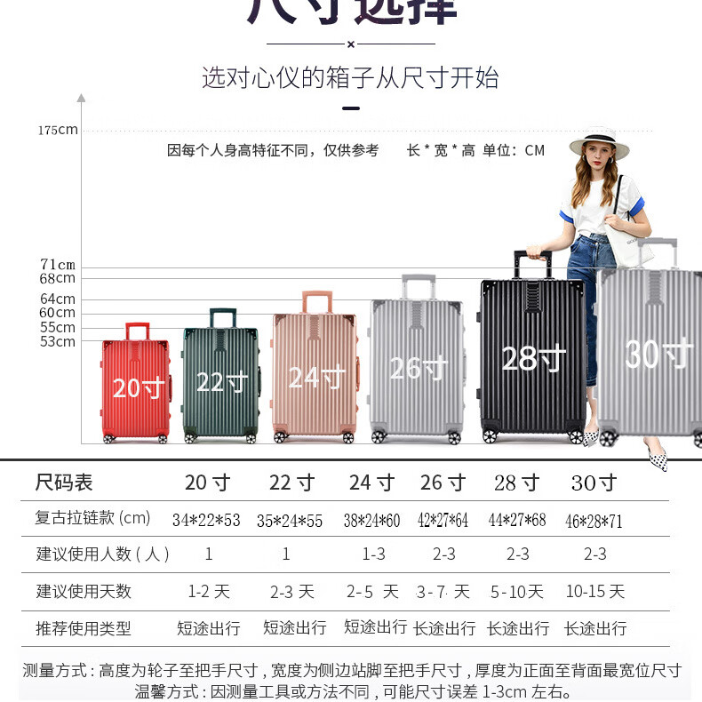 行李箱子母箱女学生韩版密码箱女寸拉杆箱包男旅行箱买大送小 加厚