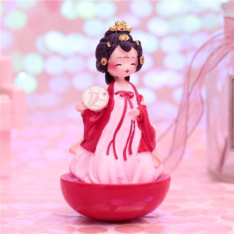古中国风唐朝不倒翁小姐姐少女心桌面装饰学生节日礼品可爱摆.