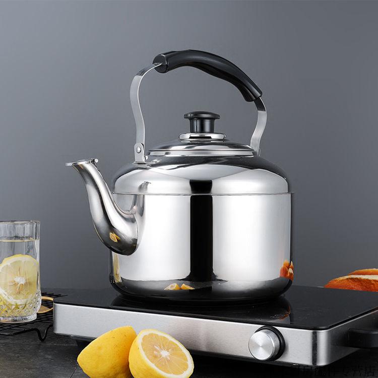 皆用烧开水的大壶白钢烧水壶白刚不锈钢特厚304不锈钢鸣笛烧水壶电磁