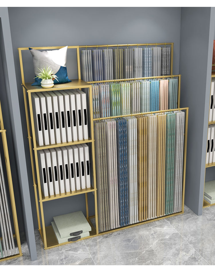 窗帘吊卡展示架窗帘小样吊卡版本抱枕组合展示架布艺家纺样品落地式可