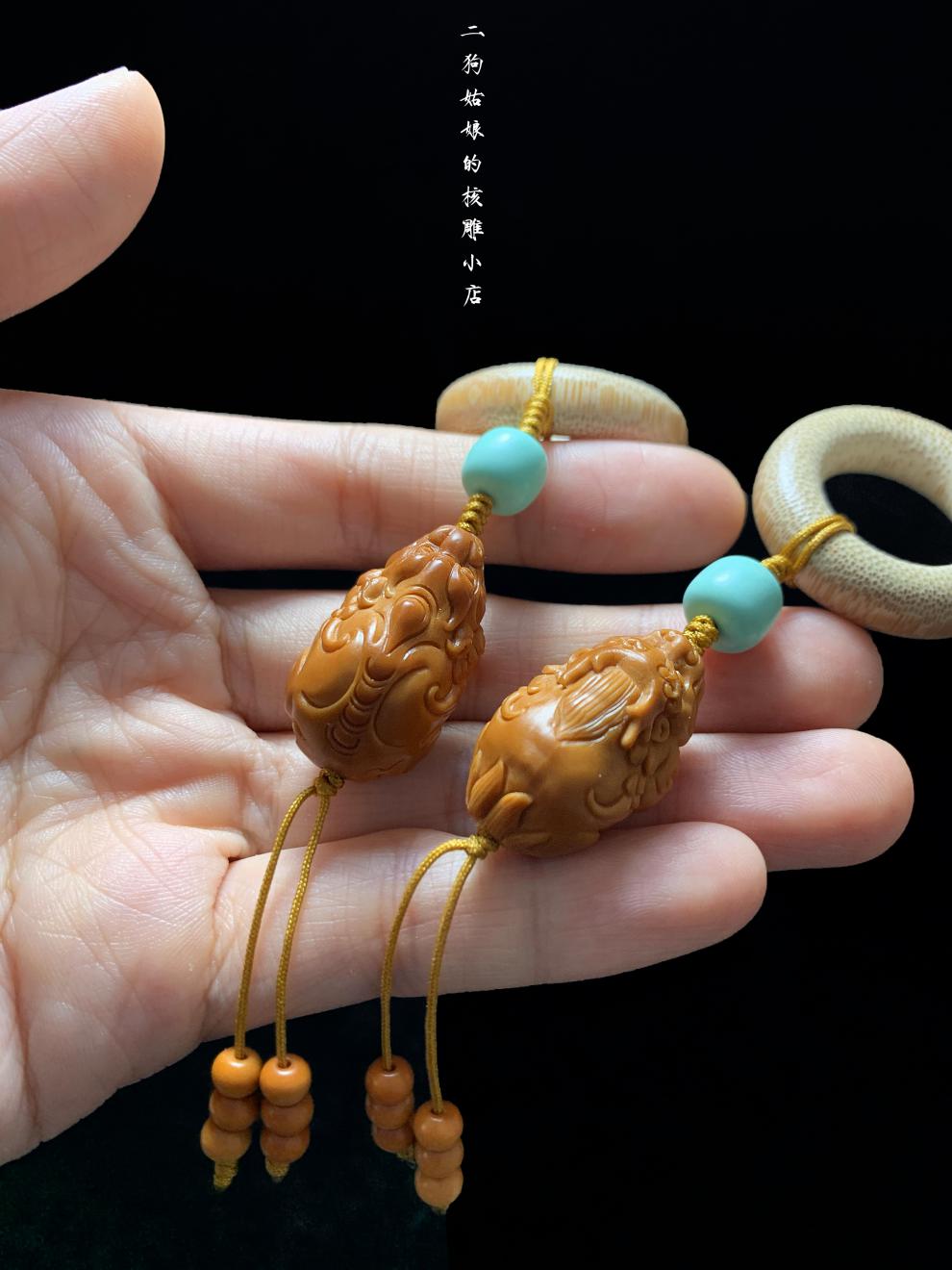 湘歌 橄榄核雕貔貅指尖小手捻竹环手把件核雕男女文玩吊坠单籽单粒 蒙