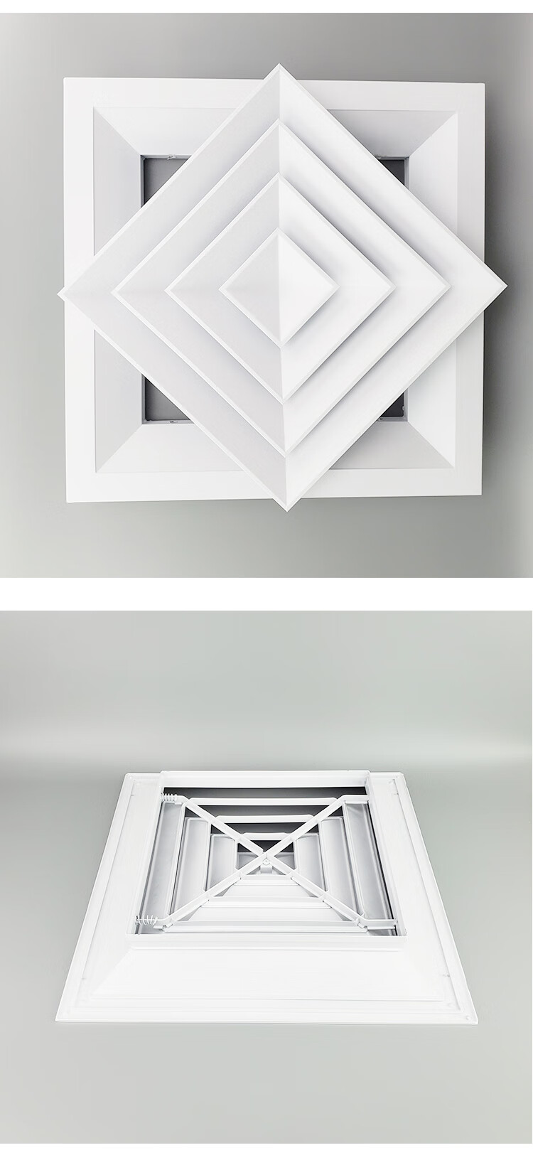 润帆铝合金方形散流器中央空调出风口吊顶回形通风口四面出风百叶13号