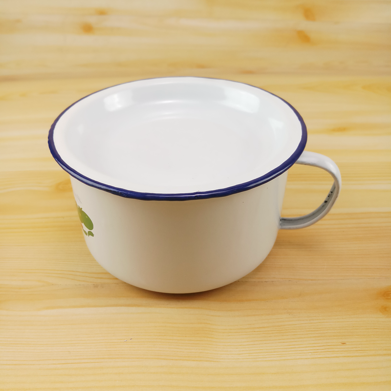 大茶缸子特大号老式搪瓷缸子泡茶快餐杯大容量饭盒学生加厚泡面碗带盖