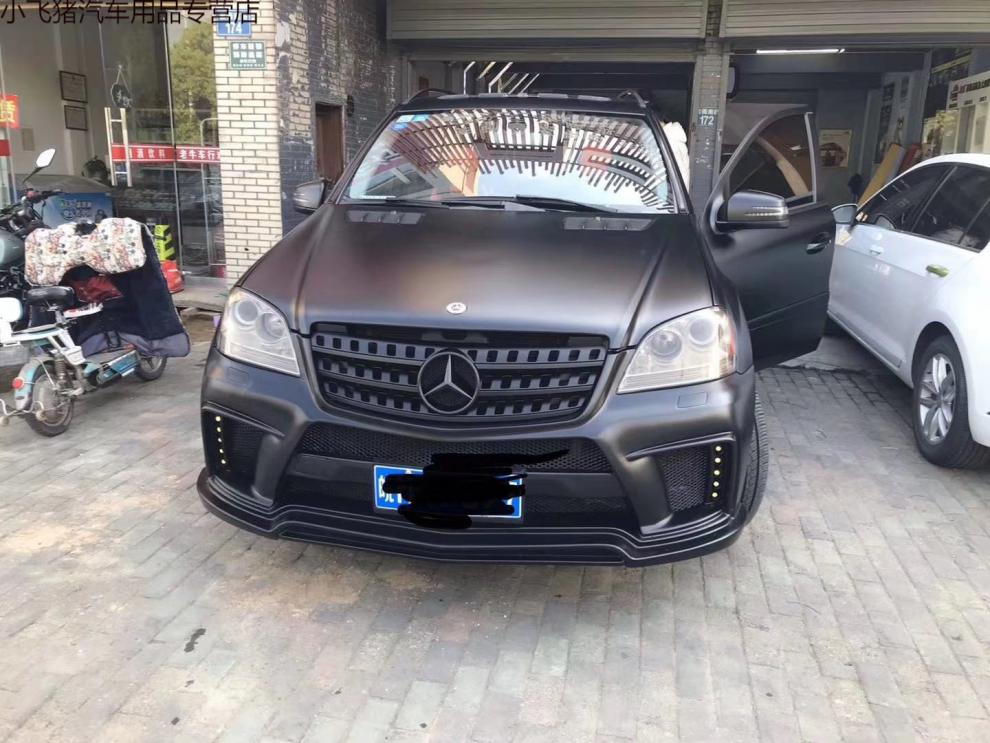 适用于奔驰w164ml300ml350ml400ml500改装款大包围前杠 前杠 led灯
