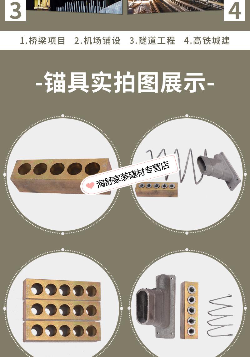 优品桥梁预应力扁锚具夹片锚环垫板工作锚ymbm153457891011定制