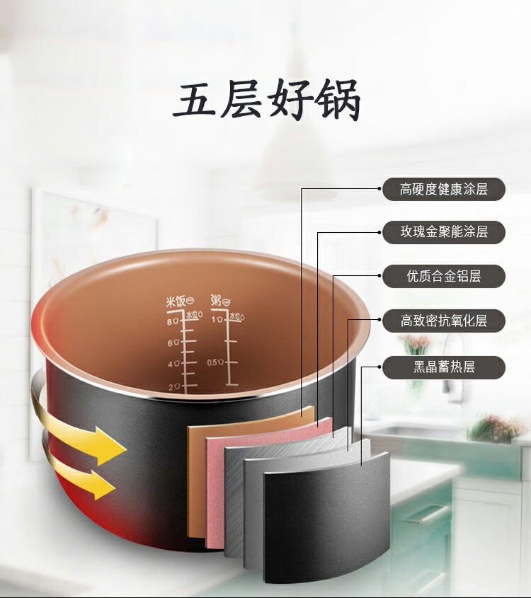 奔腾电饭锅povos奔腾prd239fn2173迷你小电饭煲智能2l婴儿电饭锅黑色