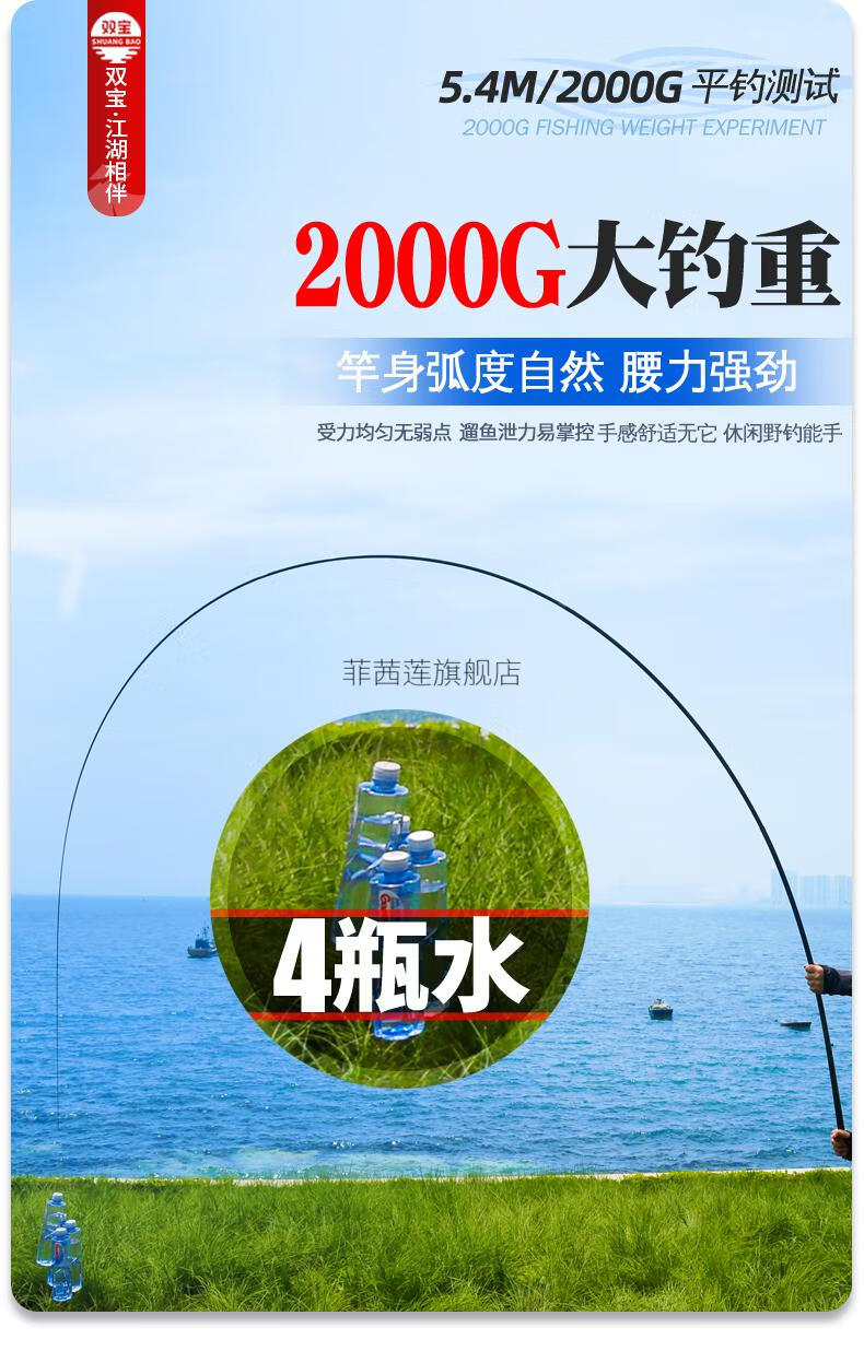 新款双·宝玄图 双宝玄图鱼竿手竿轻硬钓鱼竿台钓竿28调鲤鱼竿手杆