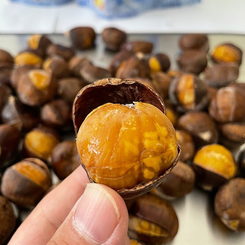 皇栗皇冰板栗冰冻板栗粒上魔栗迁西熟栗子新鲜糖炒蒸烤即食500g2袋