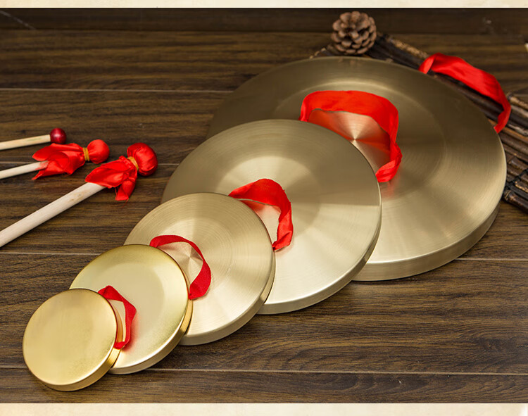 精选锣镀铜锣15厘米2232cm3642合金铜黄锣三句半道具锣开道锣乐器卡奇