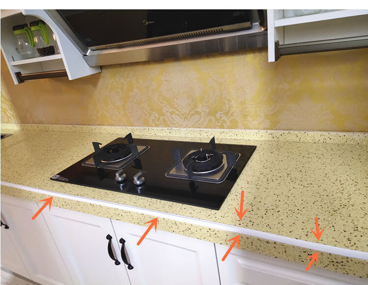 厨房台面挡水条卫生间水槽防水台墙角边踢脚线环保可弯曲防阻水条黑色