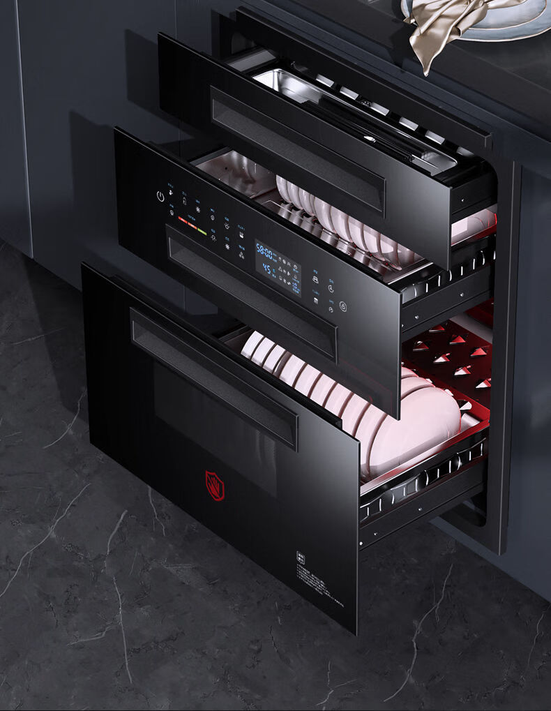 新飞嵌入式消毒柜家用小型厨房大容量高温紫外线消毒碗柜三层120l xd