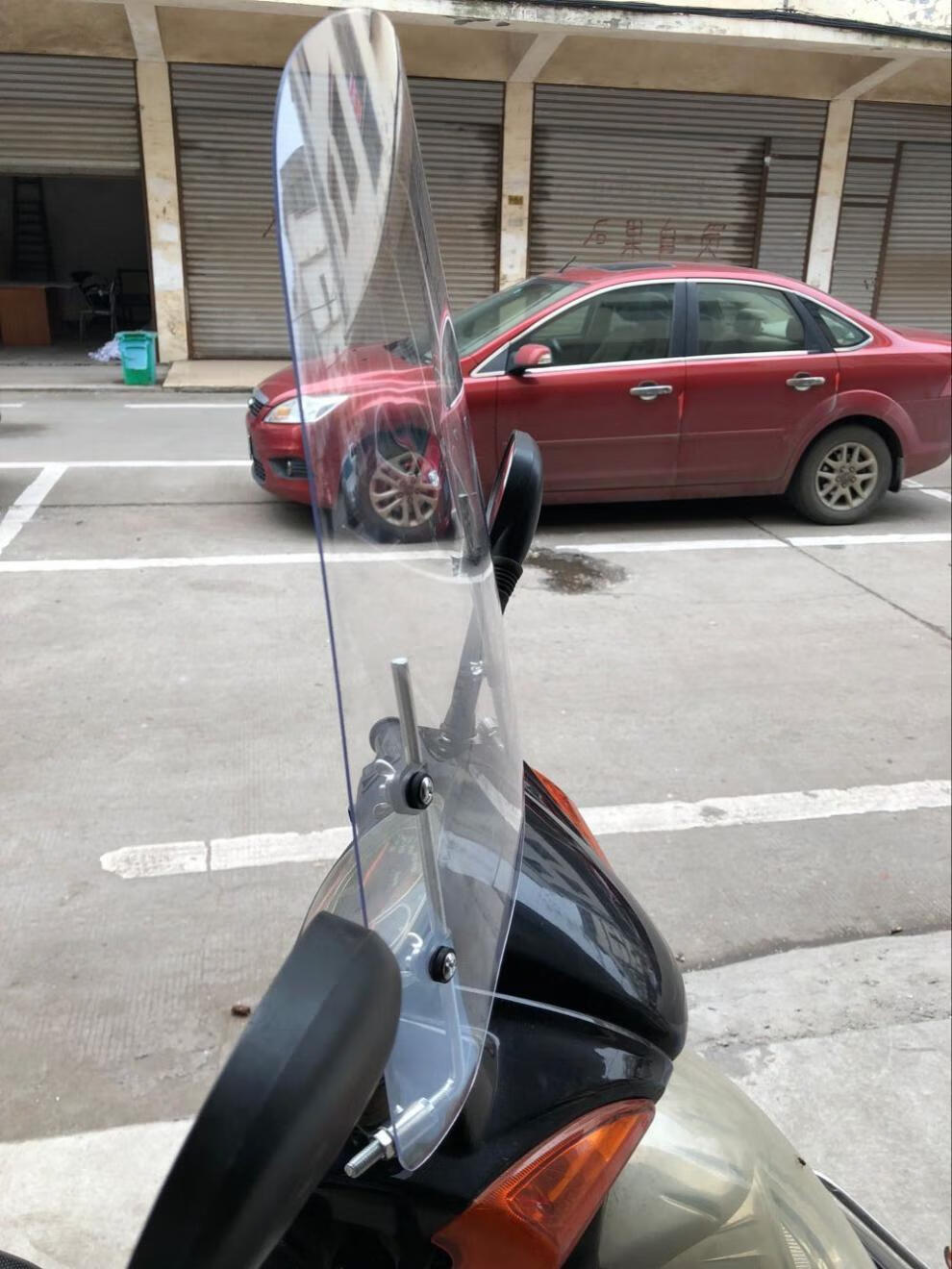 摩托车挡风板摩托车前挡风玻璃pc电动车挡风板风挡罩通用加厚镜晴雨挡