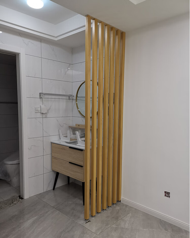 屏风木条隔断实木客厅玄关创意简约现代餐厅北欧立柱免打孔457根70170