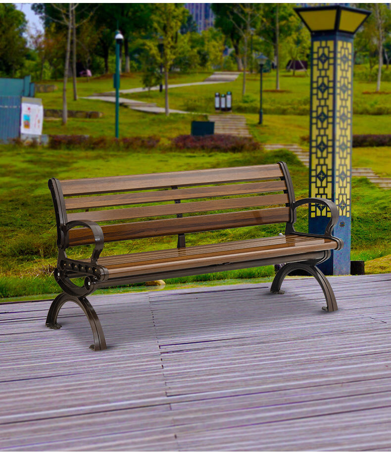 suef公园椅户外长椅长凳子室外庭院铝合金休闲座椅靠背椅广场椅长条椅