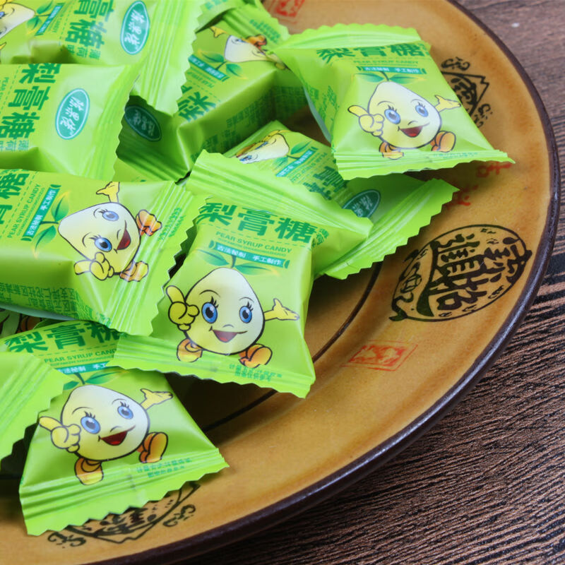 正宗陈果佬梨膏糖250g手工清凉薄荷味老式砂板糖休闲零食批发 【梨膏