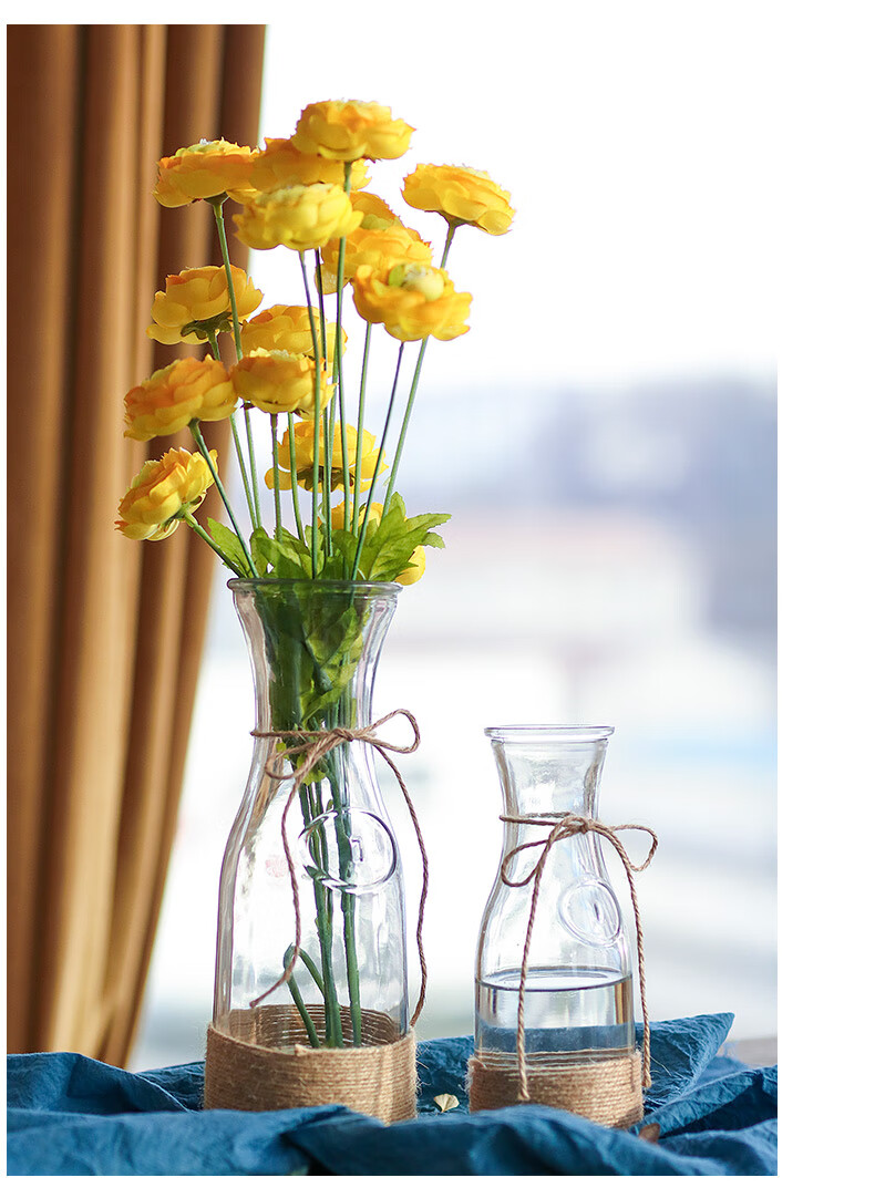 花瓶玻璃花瓶小清新瓶瓶安安插干花瓶装饰摆件桌面水培绿萝富贵竹小号