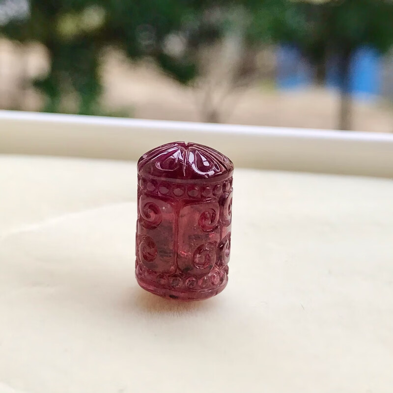 一图一物天然碧玺回纹珠单珠散珠 黄蓝红绿西瓜碧 手链配珠 男女 i117