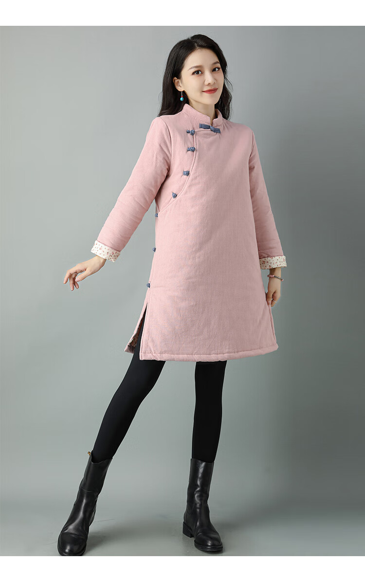 唐装棉袄女古典汉服复古中式古风禅意茶服冬季中国风加厚夹棉中长款