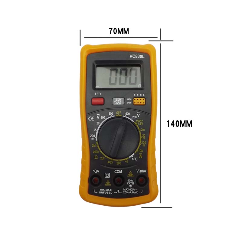 高儀表數字數顯萬用表dta電器修理家電維修測量工具萬用表vc830l