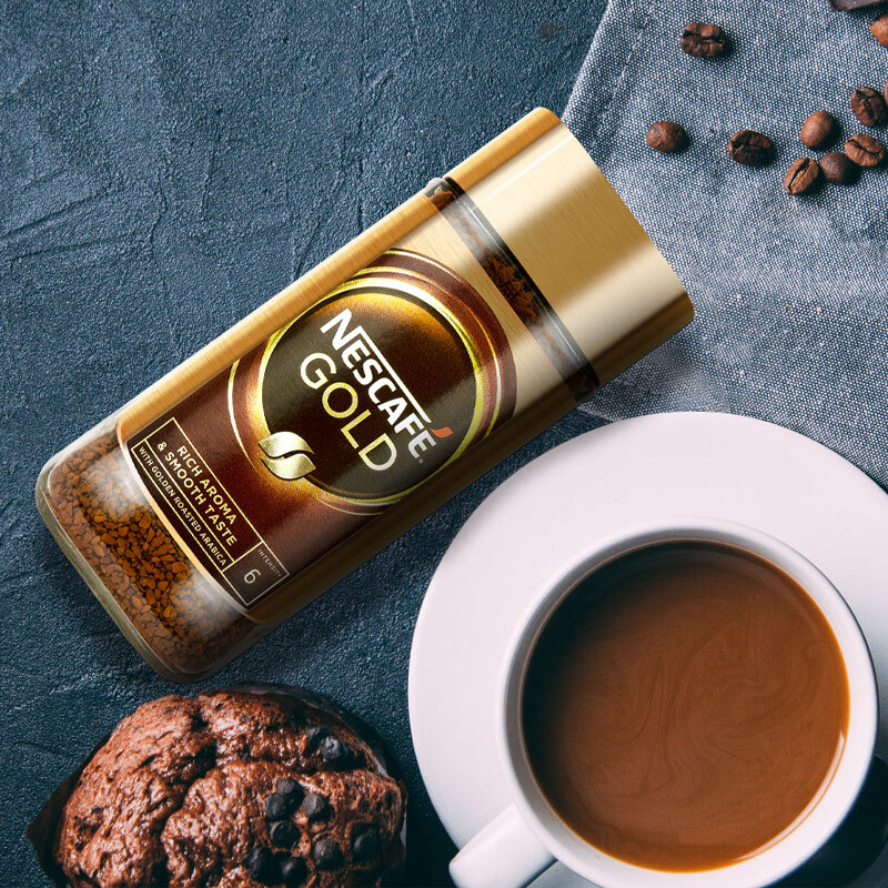 瑞士咖啡速溶咖啡粉瓶装纯黑咖啡原味低温冻干瑞士1g装x2瓶速溶咖啡