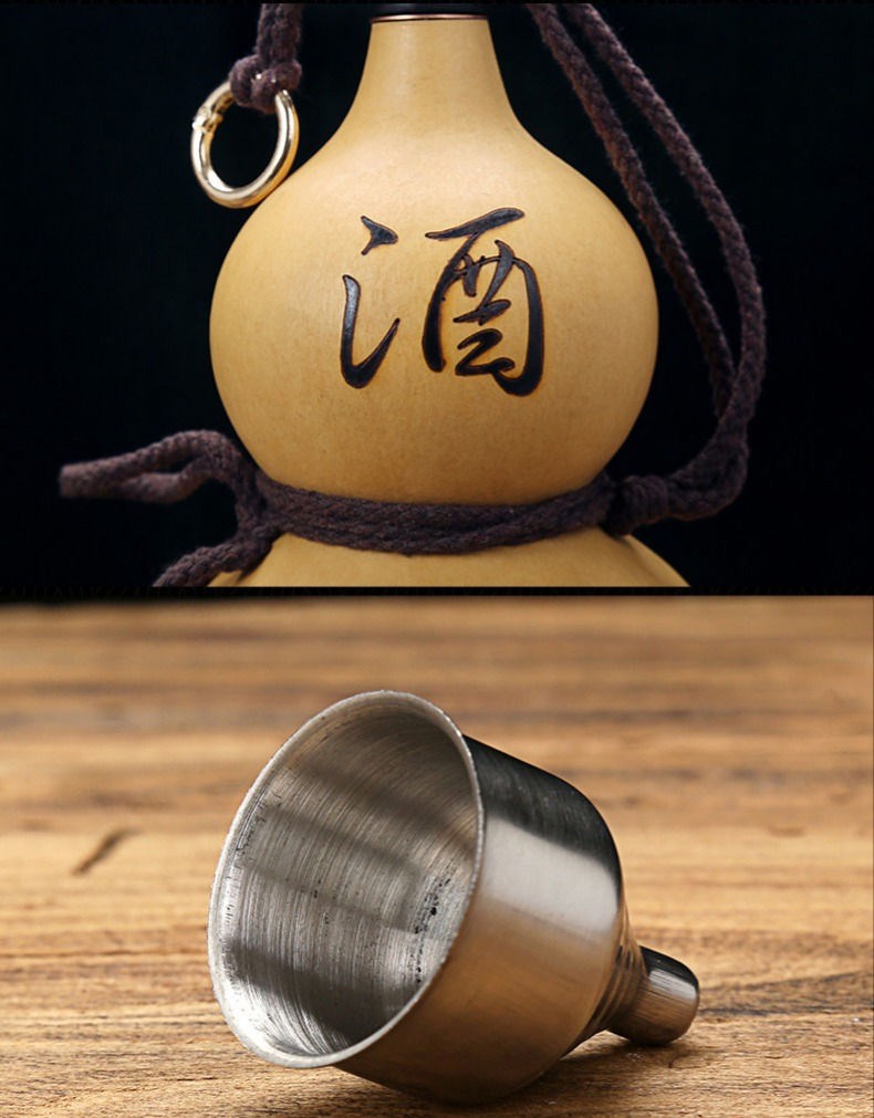 葫芦水壶 天然可装热水葫芦酒壶耐高温古风装酒瓶道具网红随身喝水壶