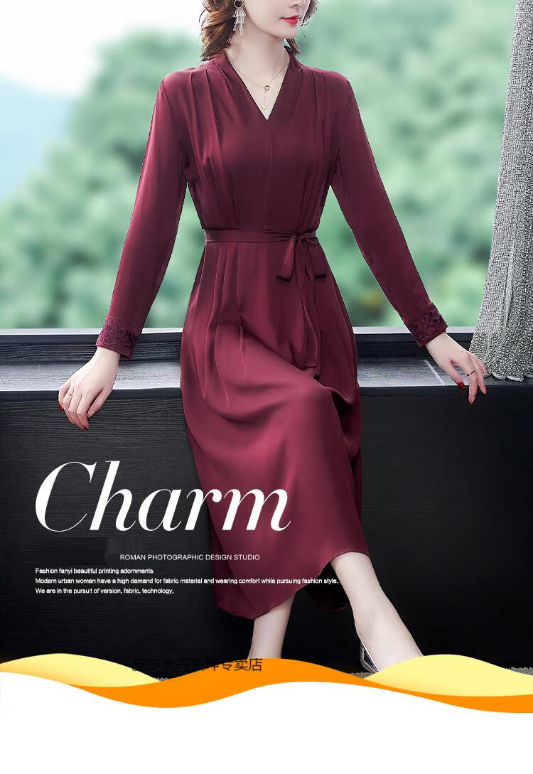 お皮尔卡丹高档品牌女装捡漏醋酸面料连衣裙高端杭州真丝裙子2022年