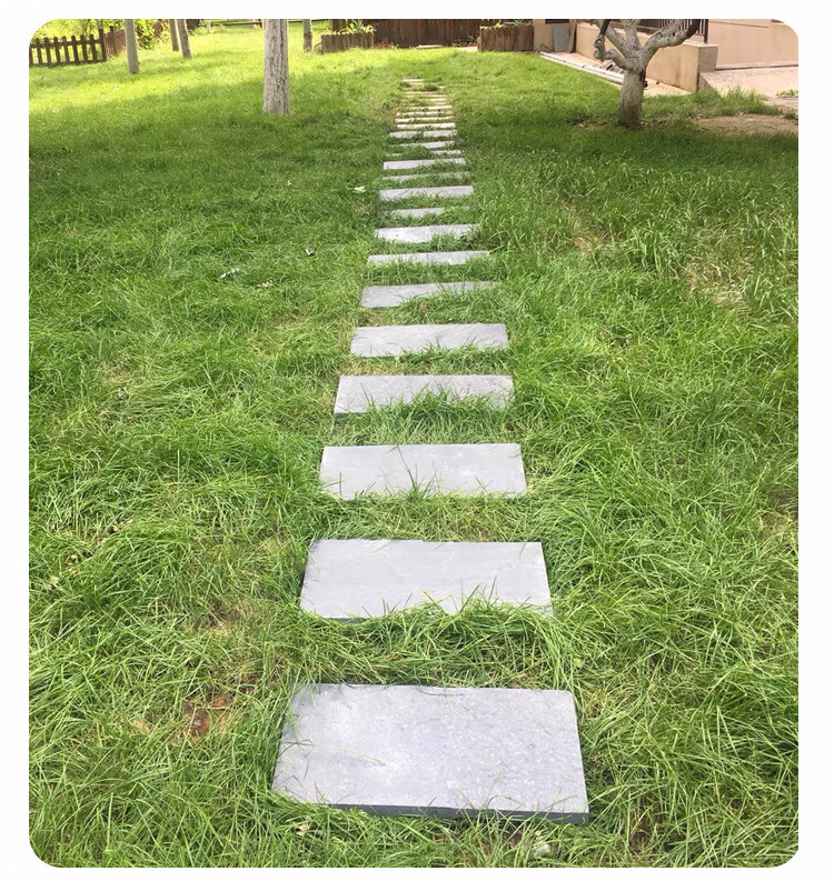 青石板院子铺路草坪脚踏花园汀步户外滑踏步石天然石材庭院地砖 运费
