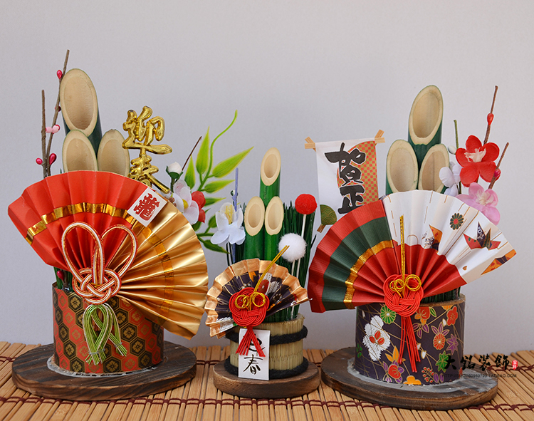 日本料理店和风摆件日本料理寿司店门松装饰品日式新年摆设和风稻草