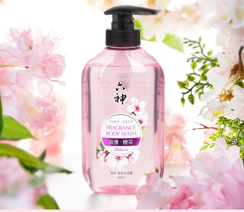 六神香氛沐浴露线下同款浪漫樱花香氛沐浴露680ml清透柔肤清馨润泽