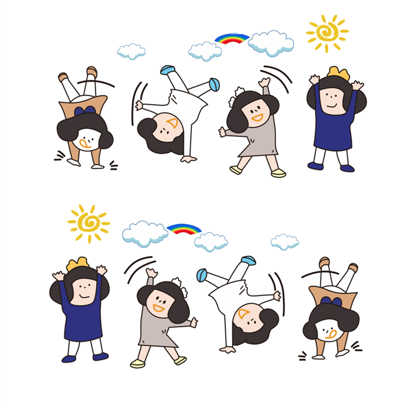 速科优摩托车贴纸可爱女孩翻跟头动漫装饰车身汽车贴