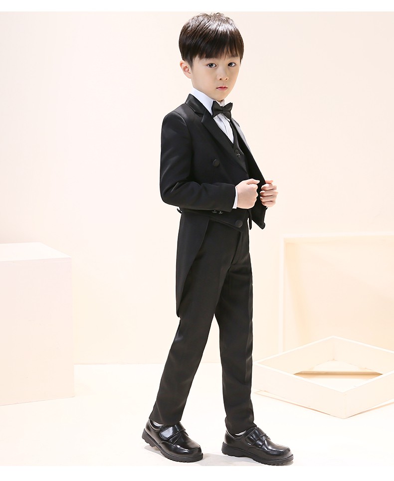 燕尾服儿童 儿童礼服男童燕尾服宝宝小主持人花童婚礼钢琴演出服男孩