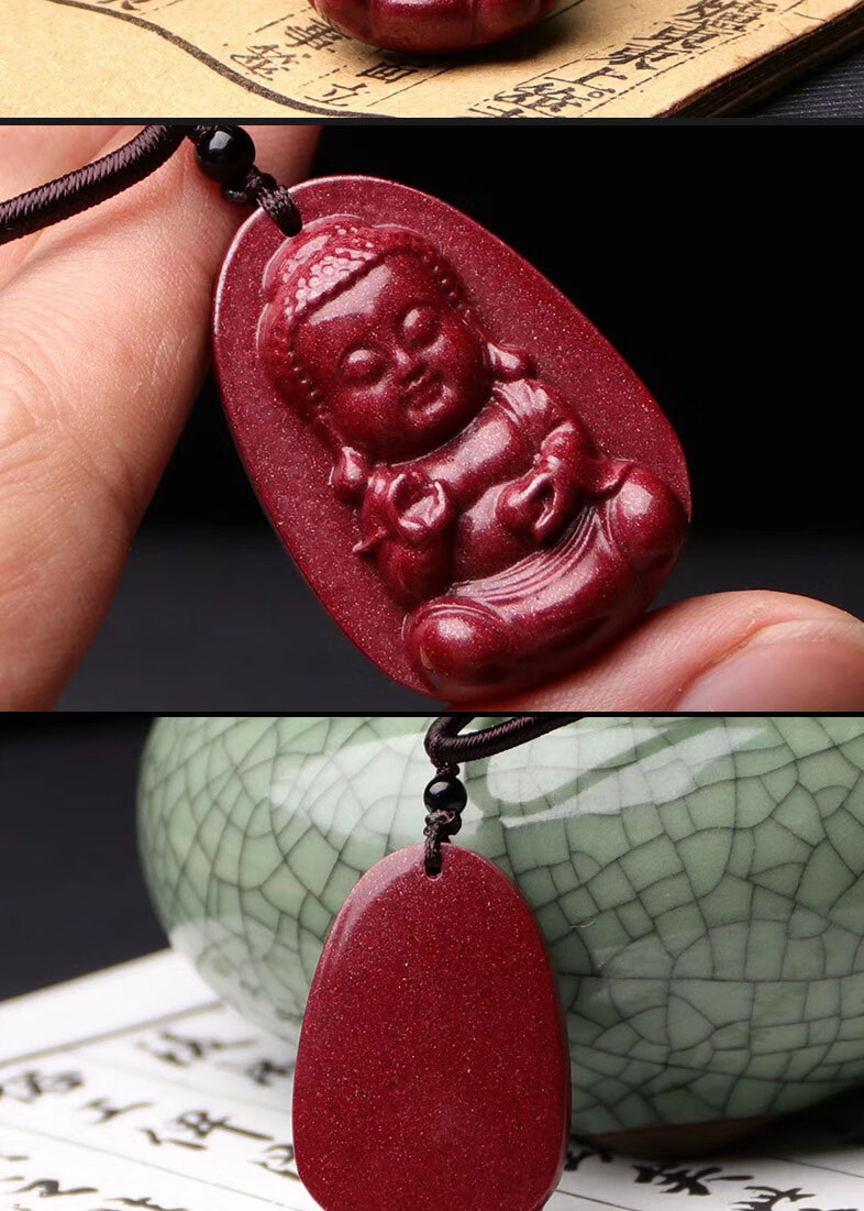 朱砂弥勒宝宝佛吊坠平安护佑小佛祖护身符项链男女款挂件