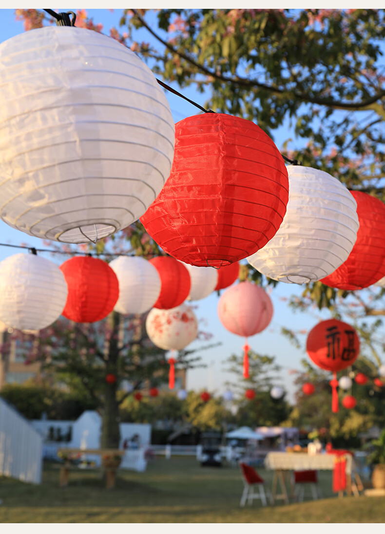 2022元旦春节灯笼串灯户外防水装饰灯过年彩灯新年场景布置挂树上灯笼