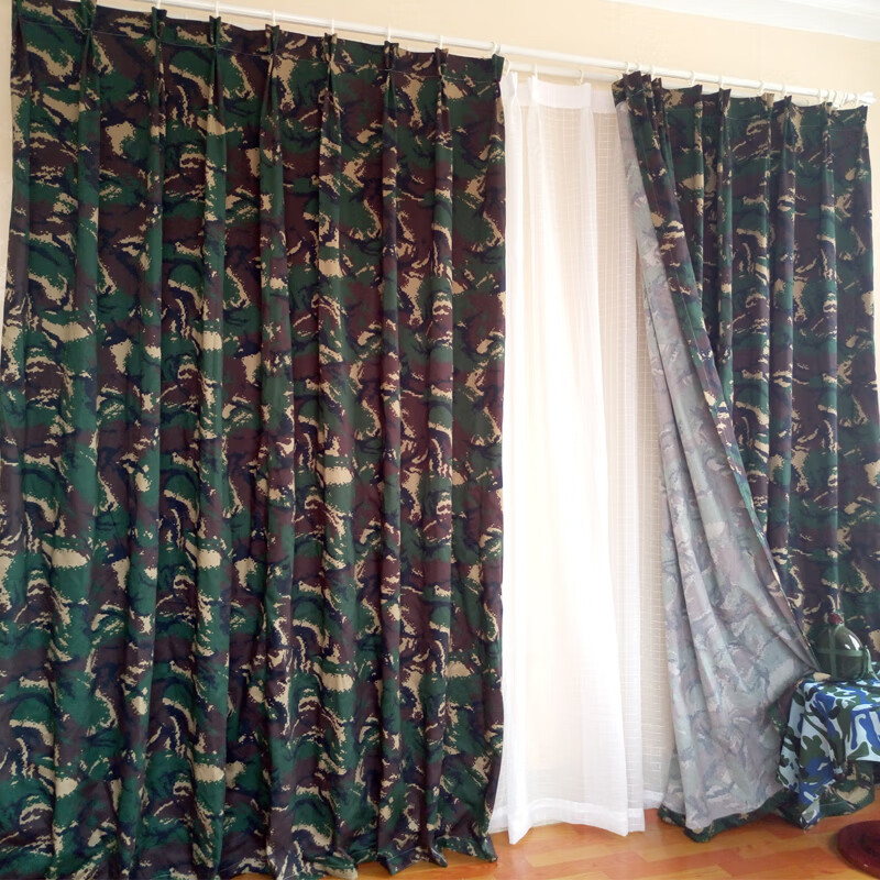迷彩窗帘门帘隔断帘布料装饰货架挡床帘窗帘迷彩窗帘布料1联系客服看