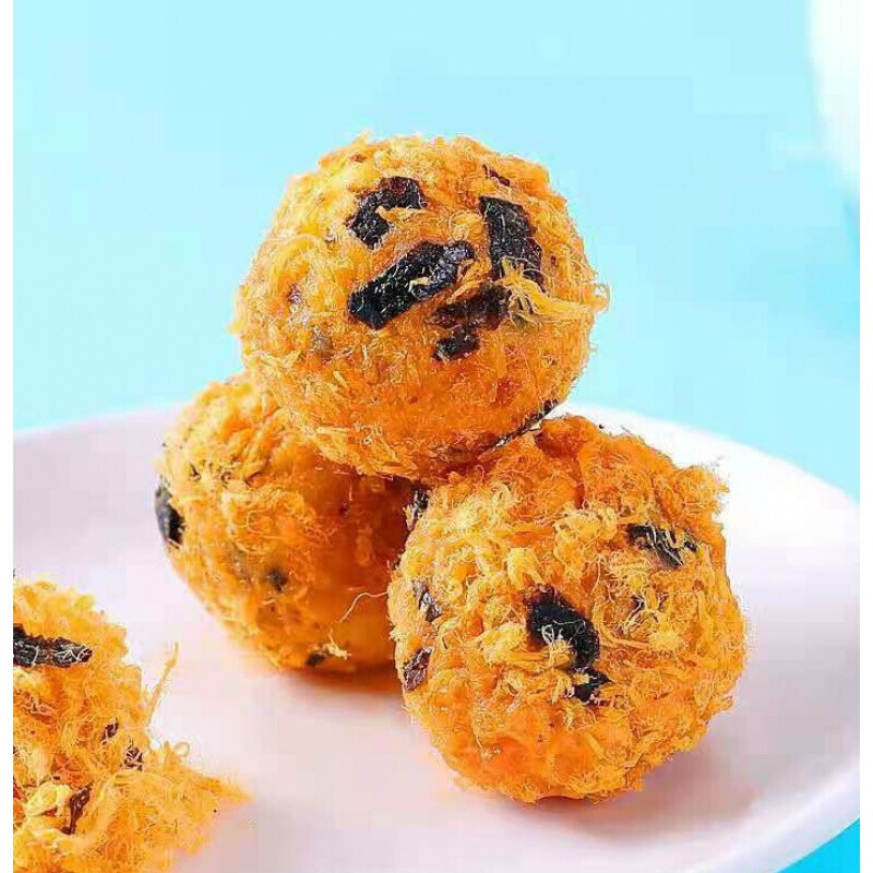 小薇肉松贝贝 10个*100g 小微家作海苔味原味肉松球手工 原味肉松贝贝