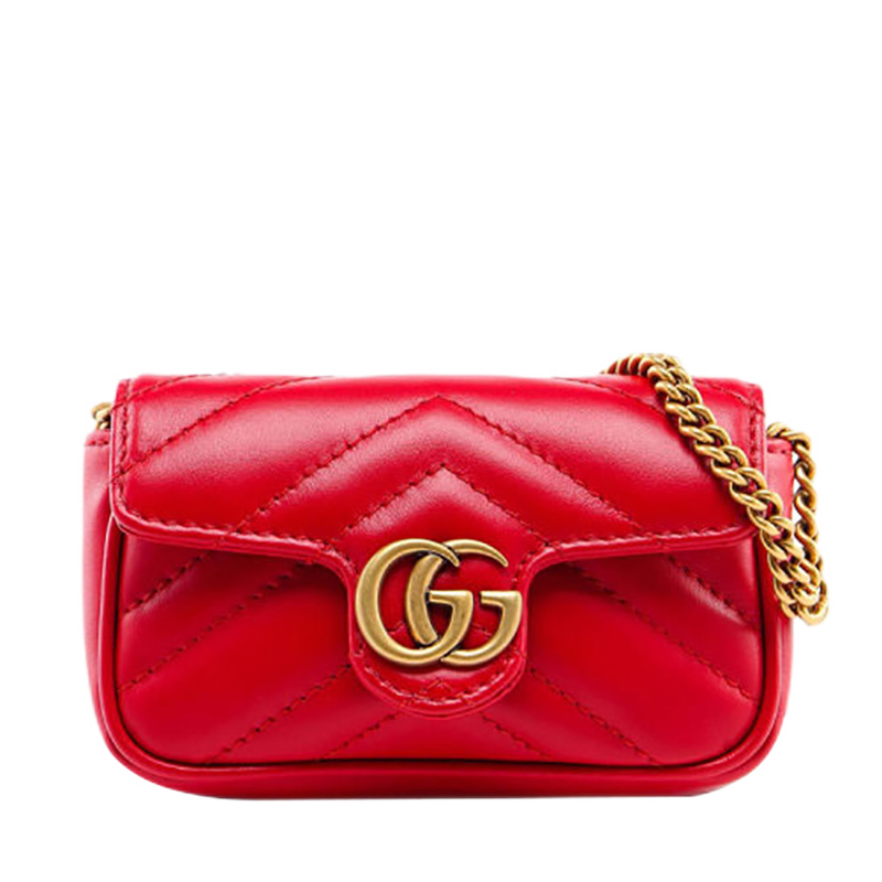 gucci古驰mini红色链条包皮质百搭单肩包575161dtdctbe红色默认1