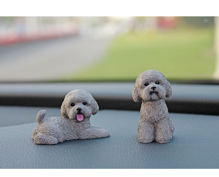 模型车载气球汽车摆件可爱车内卡通小狗车前饰品创意装饰摆设 小灰灰