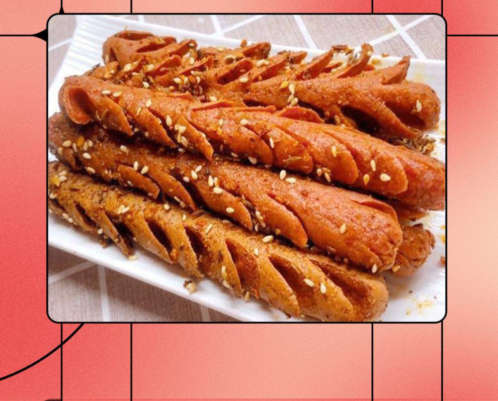 山东夫宇铁板烤肠100克街边淀粉肠 夫宇50g50根( 竹签调料现货)【图片