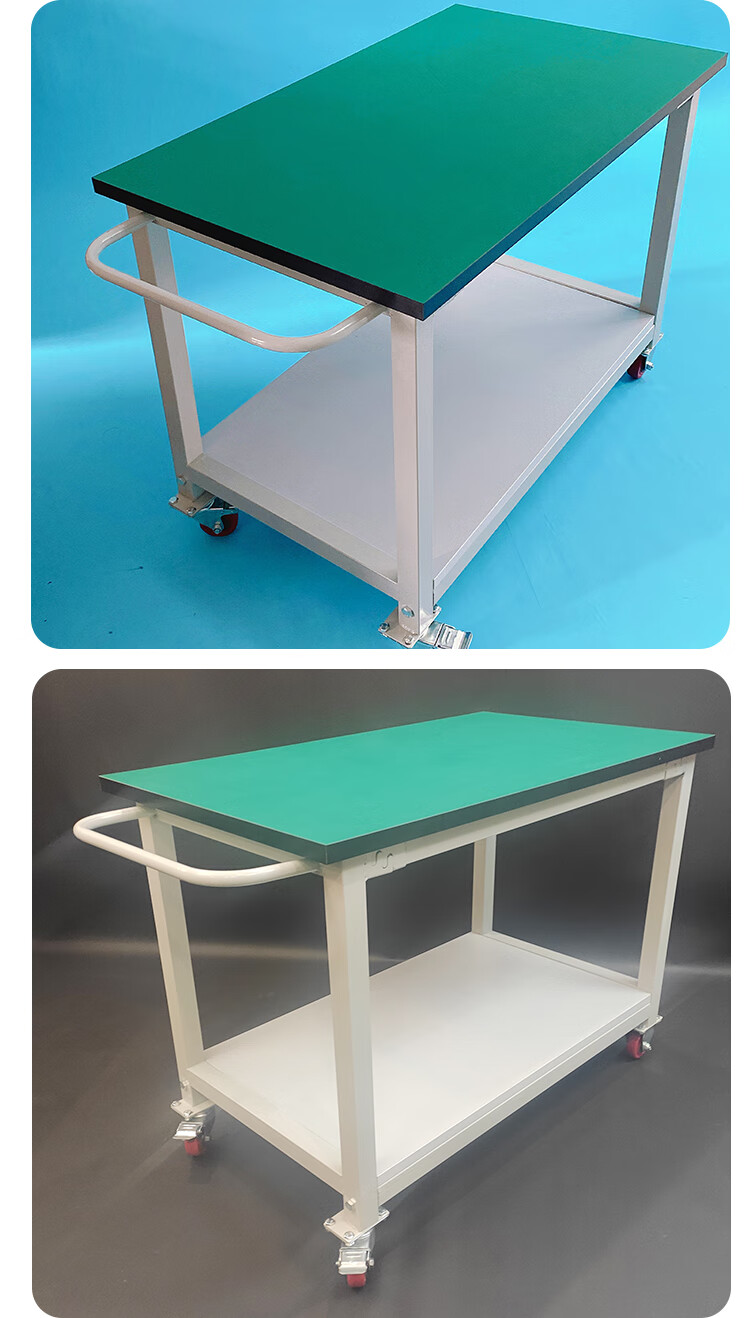 双层手推车物料周转车流水线车间可移动工作台操作台工具车手推车定制