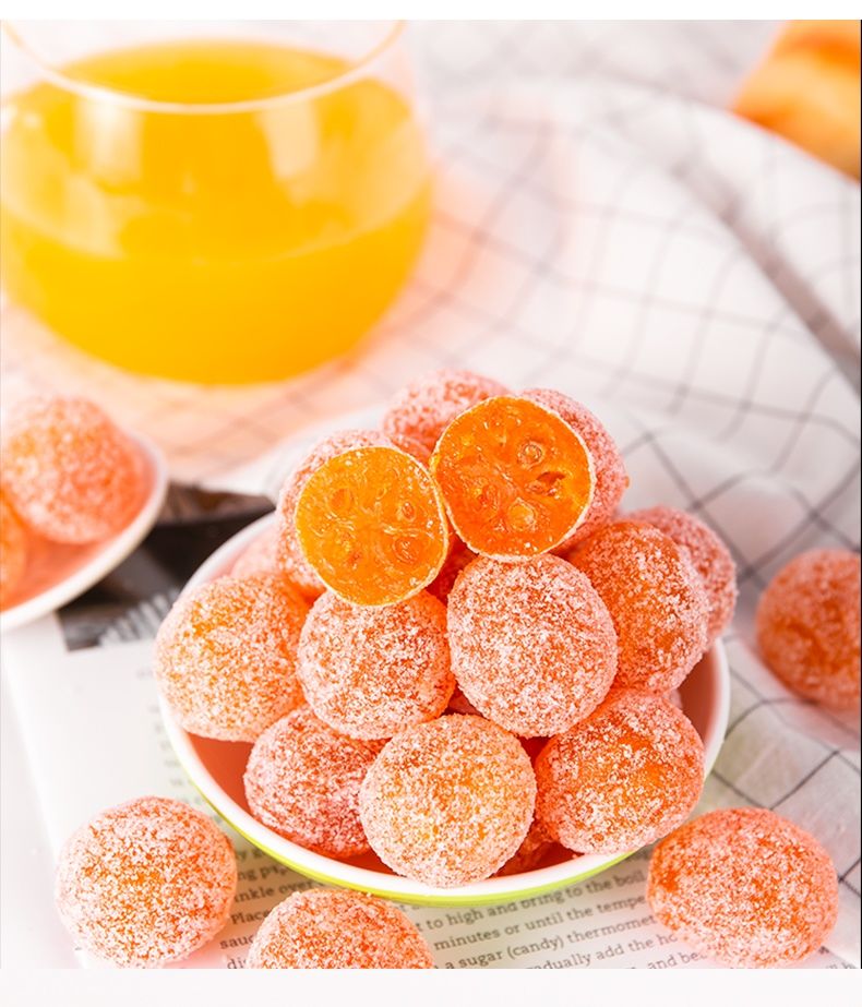 冰糖金桔蜜饯干雪桔糖办公室休闲居家泡水金桔零食251g袋装半斤一级