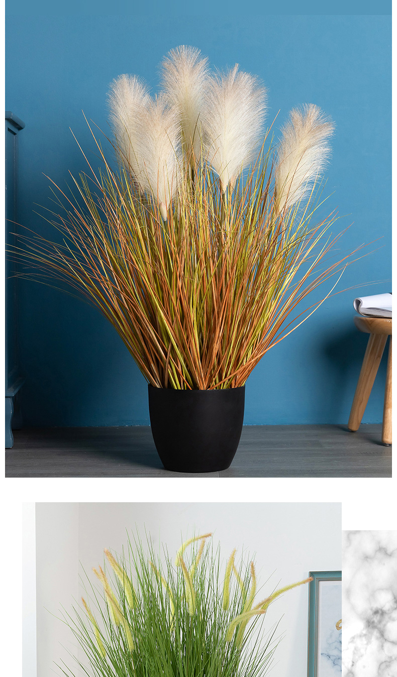 芦苇草仿真花狗尾巴草客厅假草装饰北欧绿植假花干花大束落地蒲草