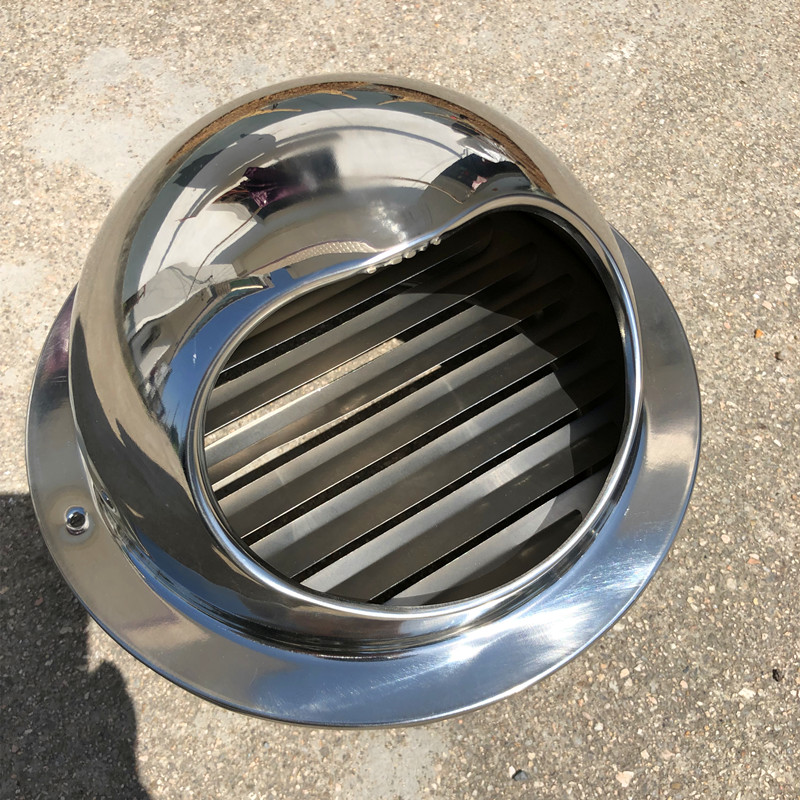 堵塞款油烟机集成灶排烟口排气口不锈钢雨罩排烟管风帽 无网款15cm