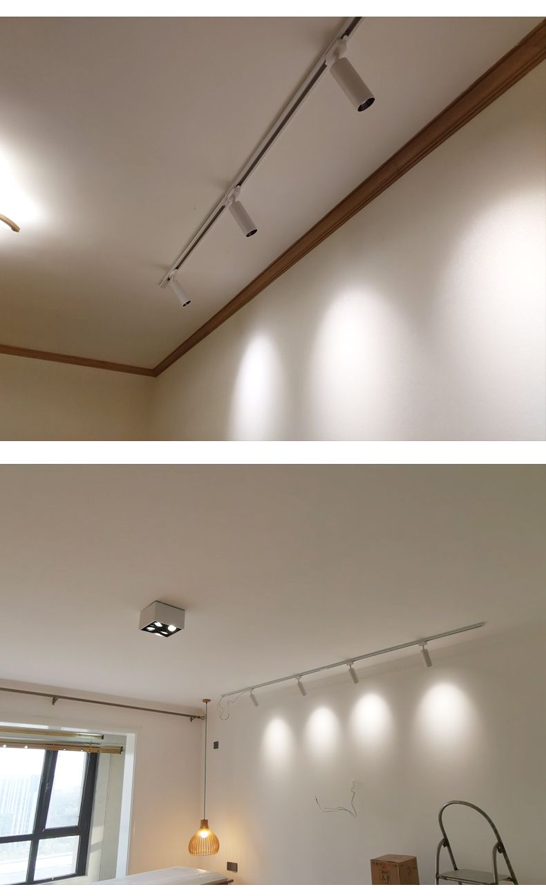 欧普侍灯led轨道射灯7w客厅背景墙灯黑光防眩目高显色服装店cob明装