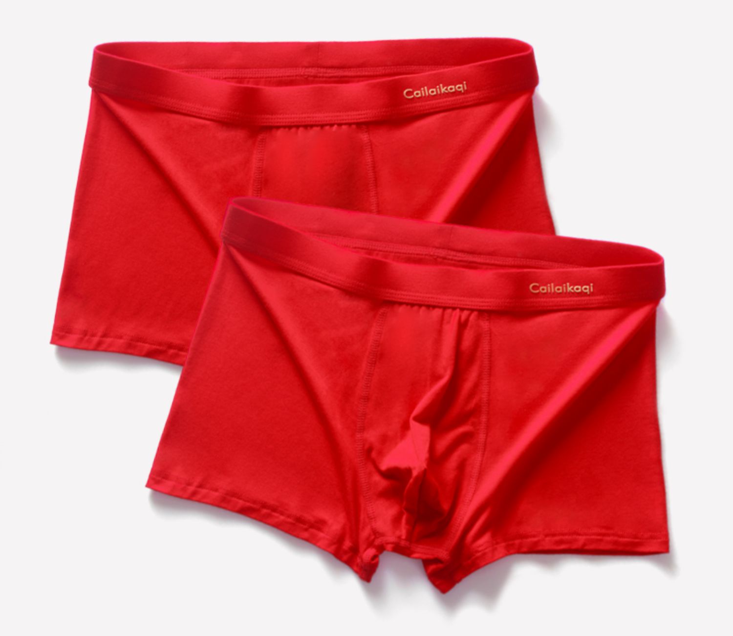 高档正品莫代尔红色内裤男结婚本命年纯绒抗无痕属牛年结婚短裤衩头