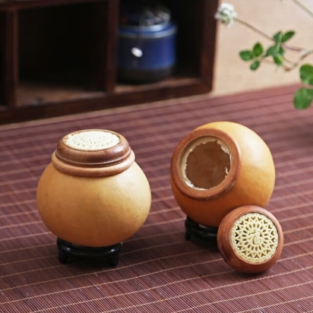 蝈蝈葫芦镶口 高端蝈蝈叫罐天然葫芦虫笼蝈蝈蟋蟀蛐蛐叫罐笼子竹蛉把