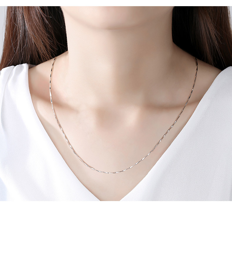 银链子无吊坠银项链女锁骨链单裸链毛衣链5055cm满天星链50cm加长款