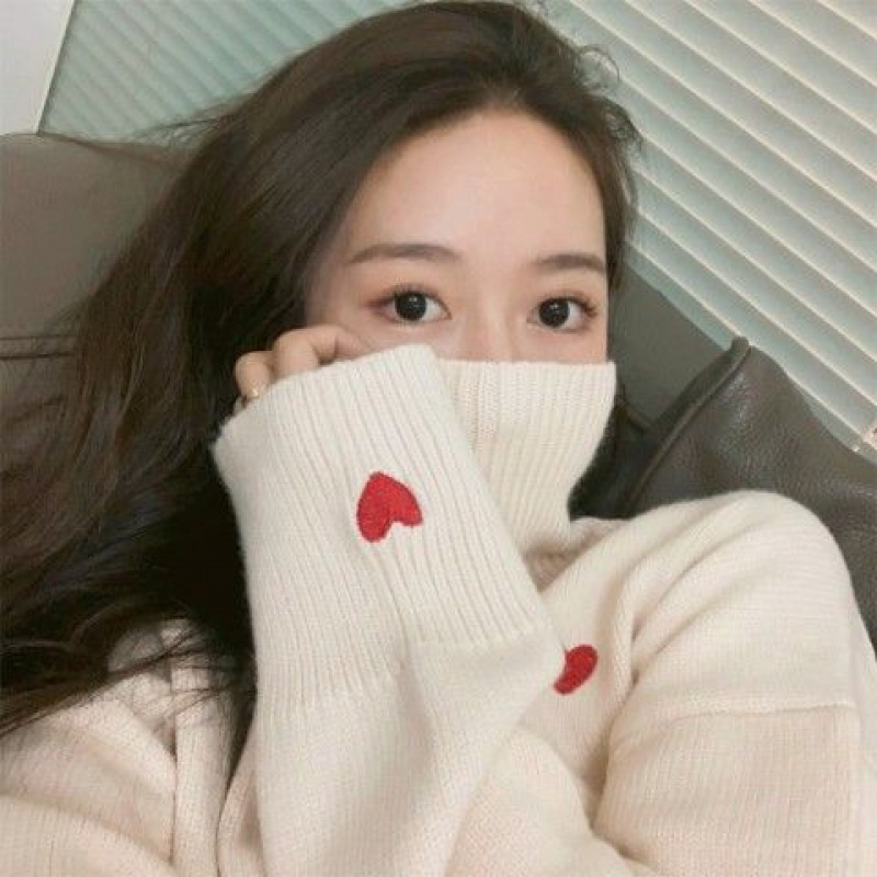 针织毛衣女上衣秋冬季软妹刺绣高领毛衣女宽松慵懒网红针织衫套头很仙