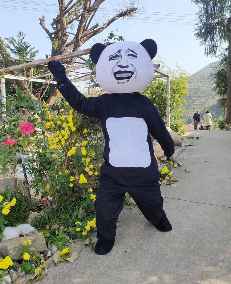 康斯奴卡通人偶服装抖音同款搞笑红炸街熊猫头表情包玩偶服装沙雕