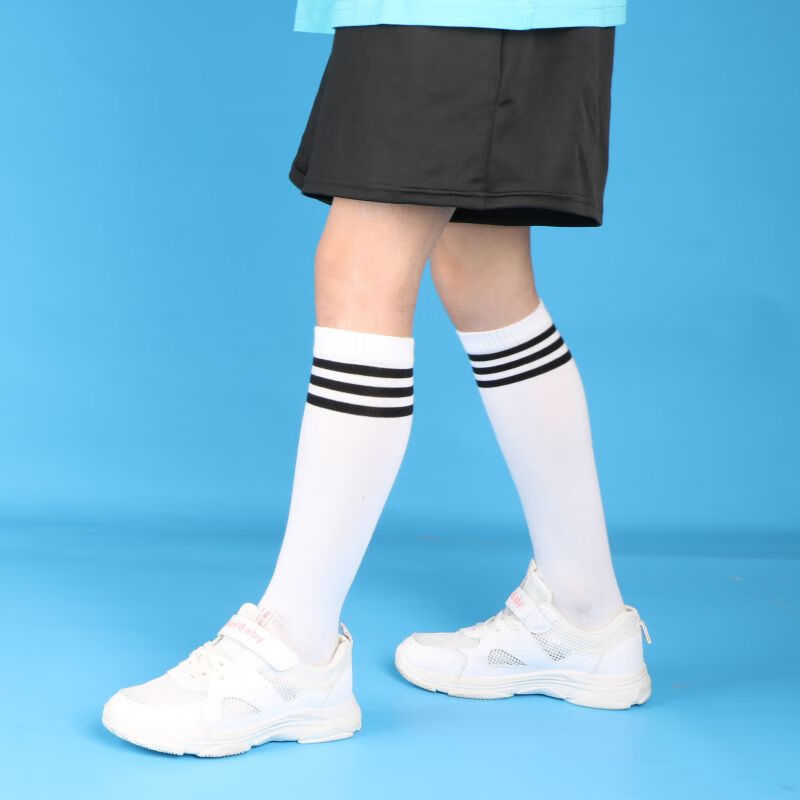 学生长筒袜青少年袜子学生中筒校服袜春秋夏半截袜女足球袜男白色长袜
