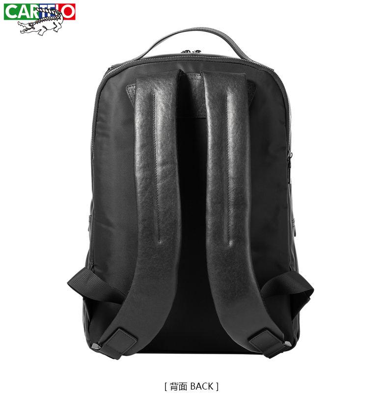卡帝乐鳄鱼cartelo男士商务真皮多功能双肩包纯色男背包时尚休闲头层